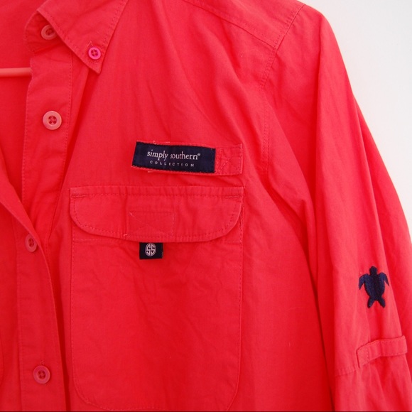 SALE! Simply Southern Pink long sleeve shirt - Picture 6 of 8